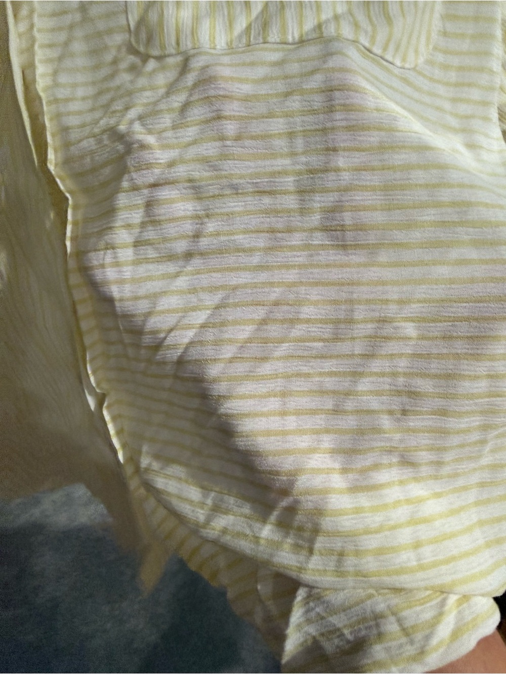Mustard Seed Pale Yellow Striped Button-Down Blouse - Picture 5 of 7